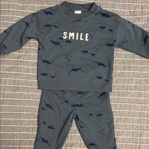 Carter's Gray Dinosaur Pajama Set